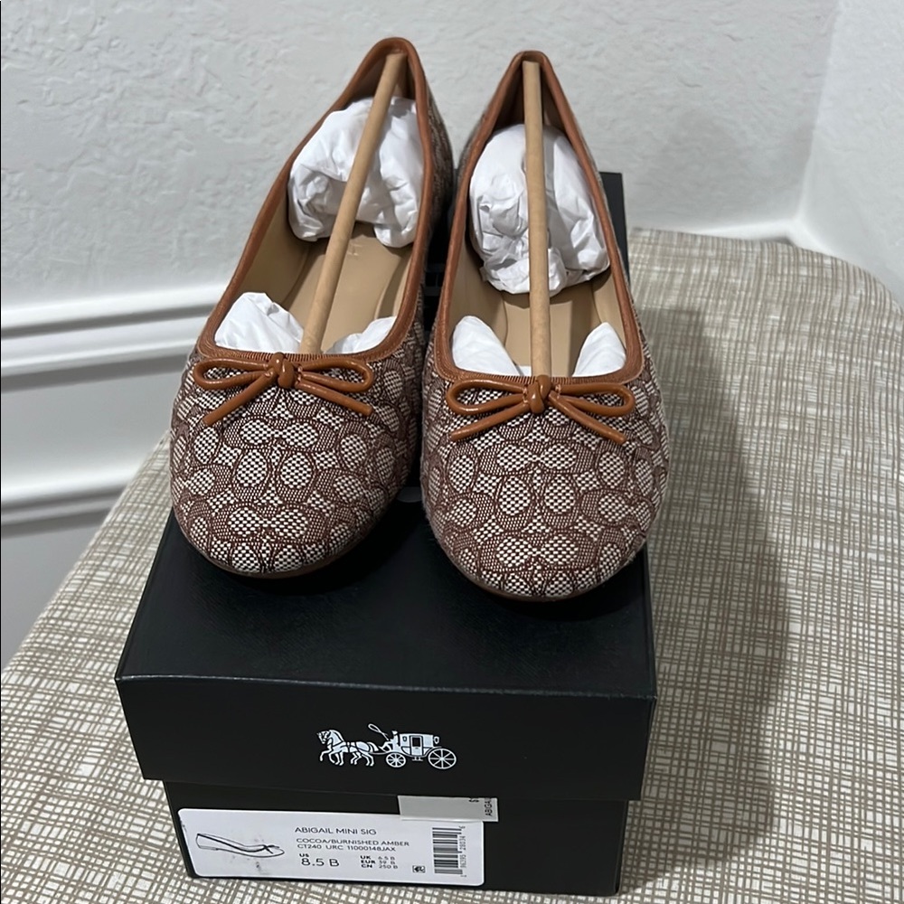 Coach Brown Abigail Mini Signature Flats